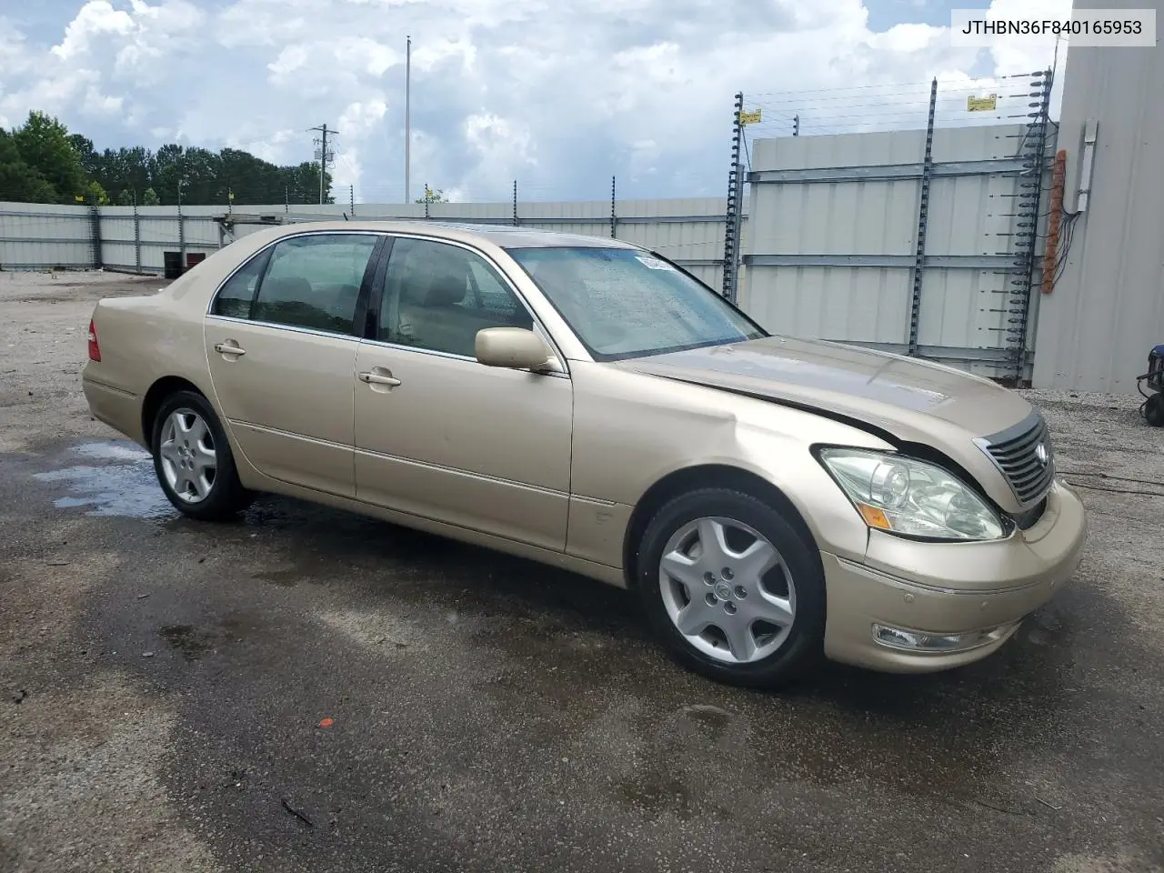 2004 Lexus Ls 430 VIN: JTHBN36F840165953 Lot: 60348215