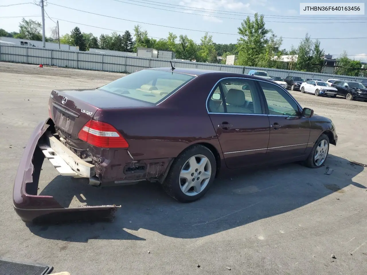 2004 Lexus Ls 430 VIN: JTHBN36F640163456 Lot: 62081245