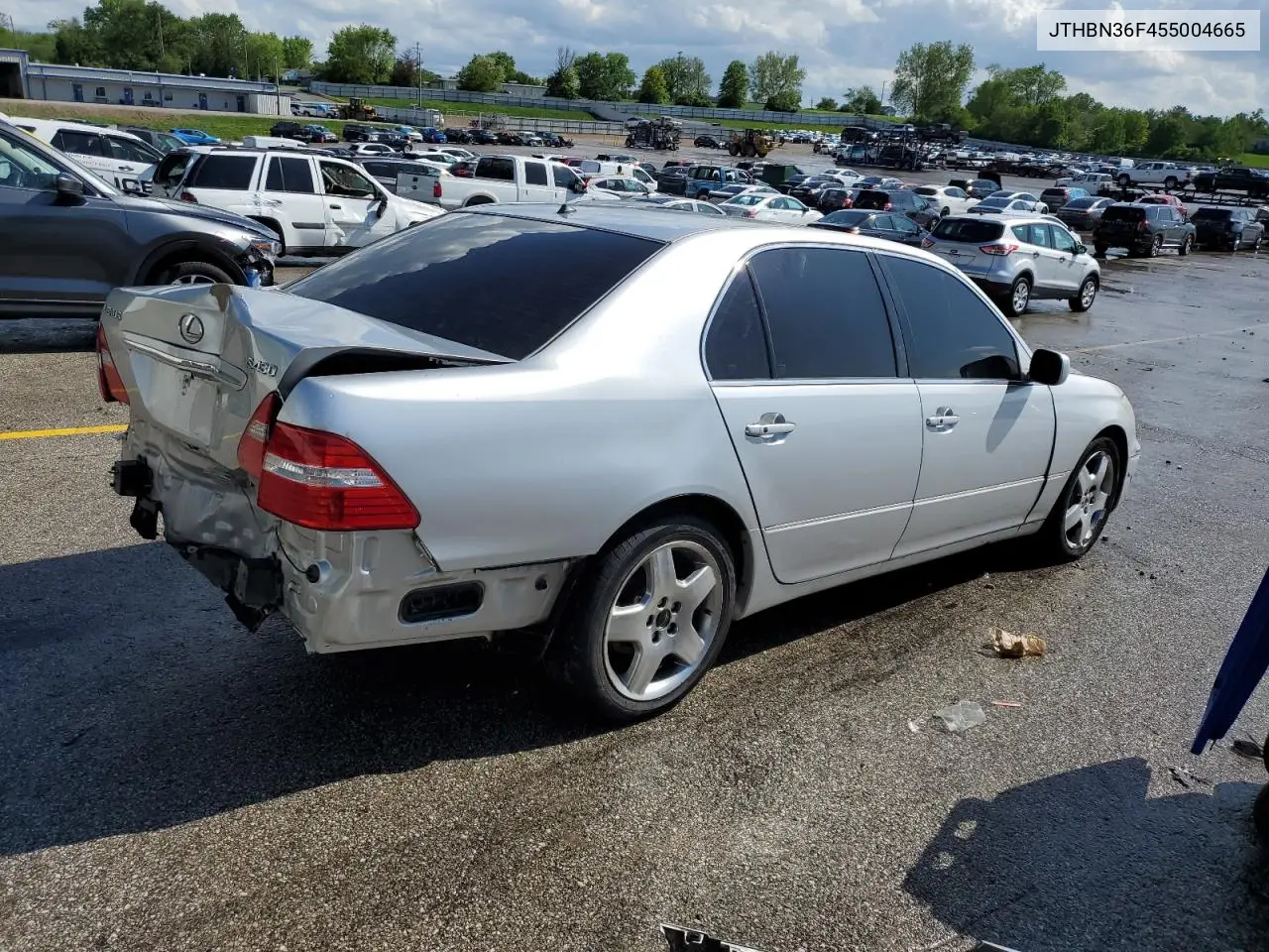 2005 Lexus Ls 430 VIN: JTHBN36F455004665 Lot: 55113815