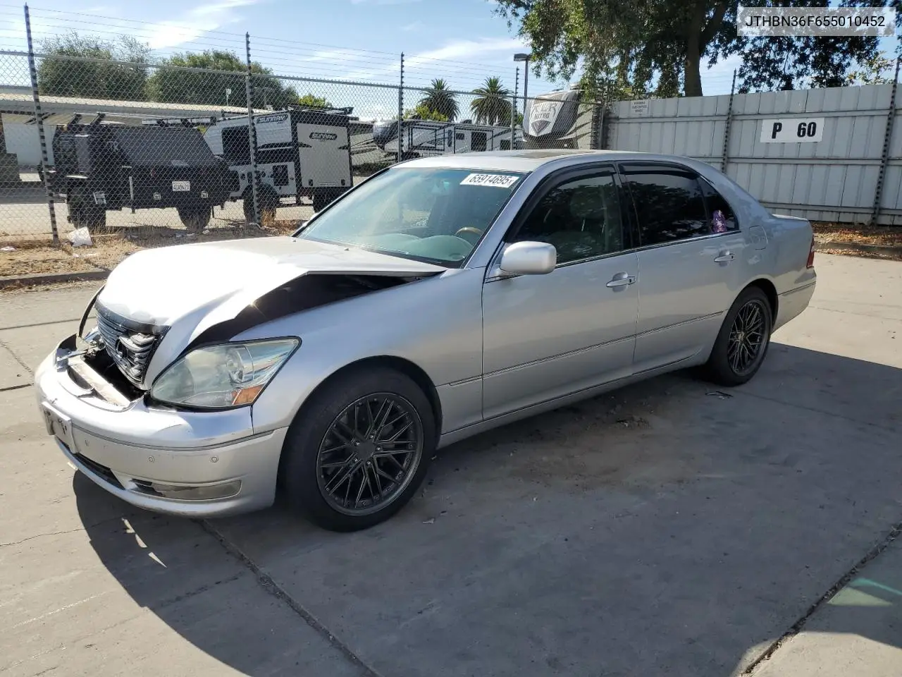 2005 Lexus Ls 430 VIN: JTHBN36F655010452 Lot: 65914695