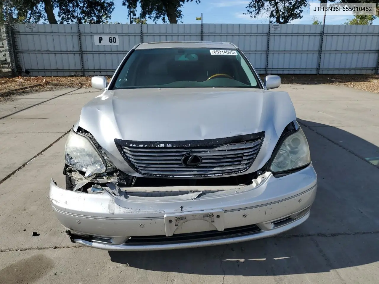 2005 Lexus Ls 430 VIN: JTHBN36F655010452 Lot: 65914695