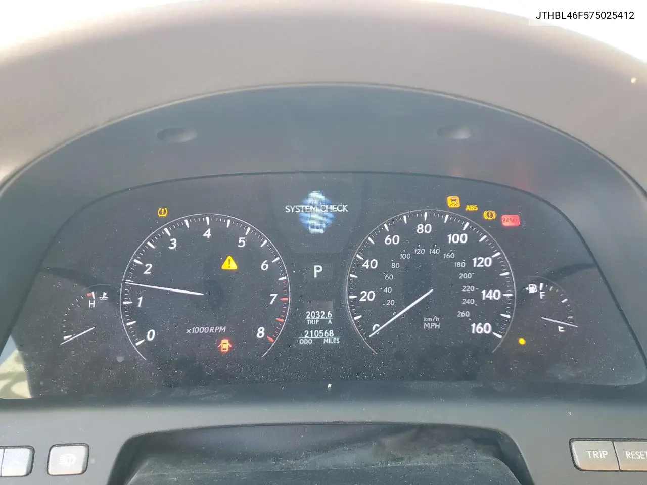 2007 Lexus Ls 460 VIN: JTHBL46F575025412 Lot: 55666625