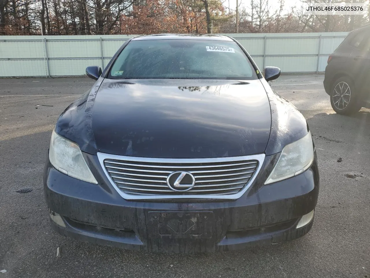 2008 Lexus Ls 460L VIN: JTHGL46F685025376 Lot: 43646575