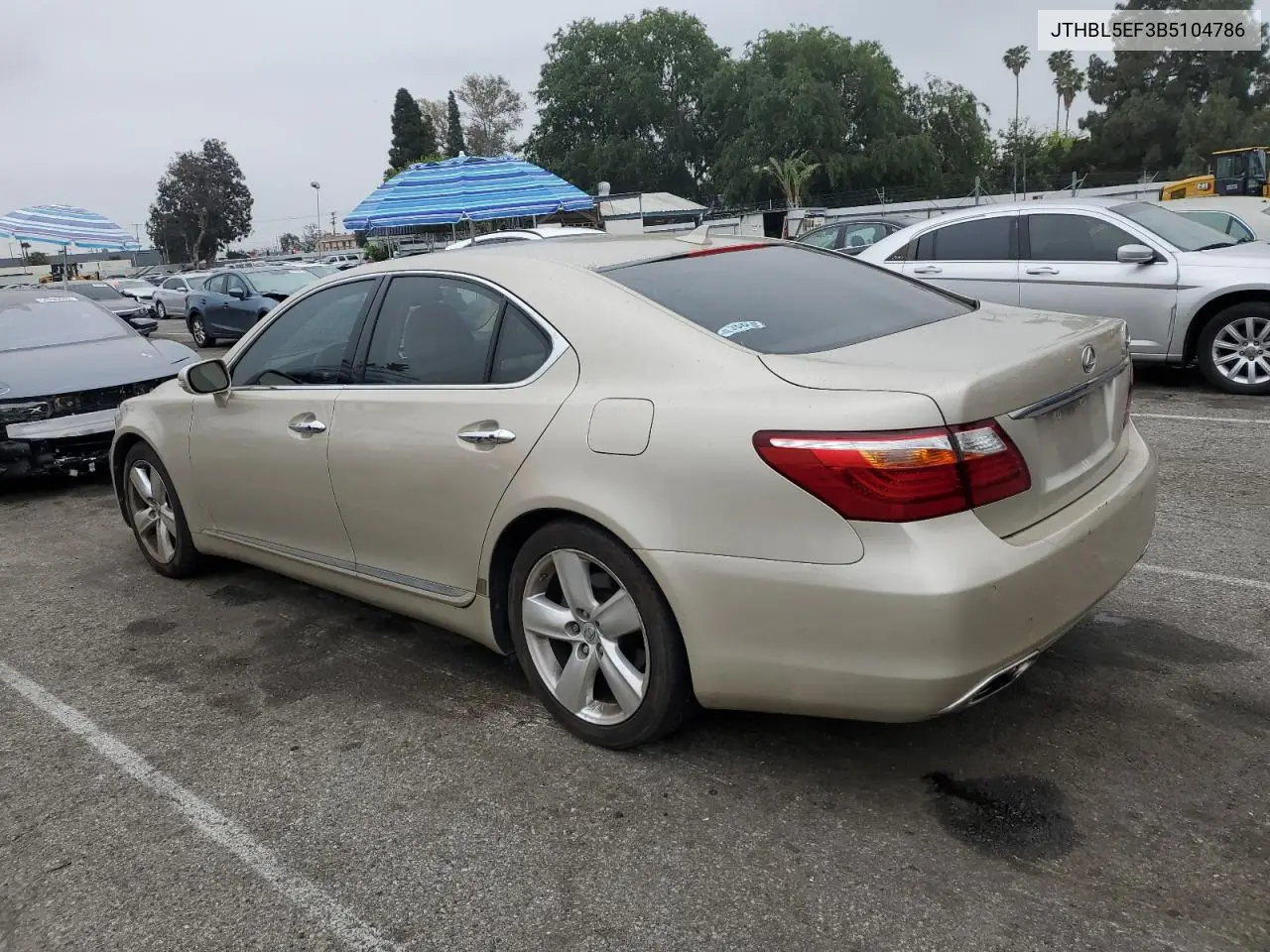 2011 Lexus Ls 460 VIN: JTHBL5EF3B5104786 Lot: 51985255