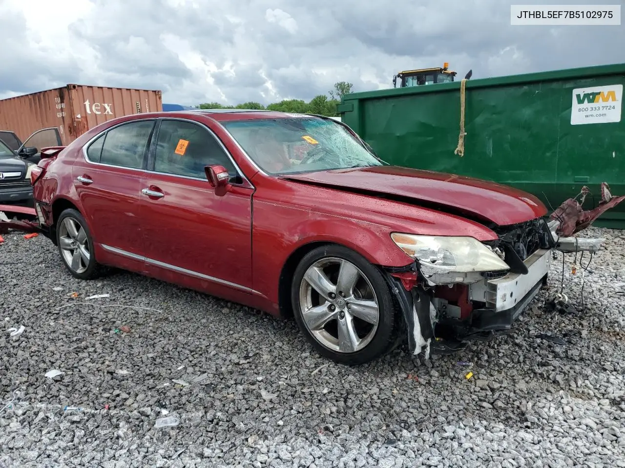 2011 Lexus Ls 460 VIN: JTHBL5EF7B5102975 Lot: 55889615