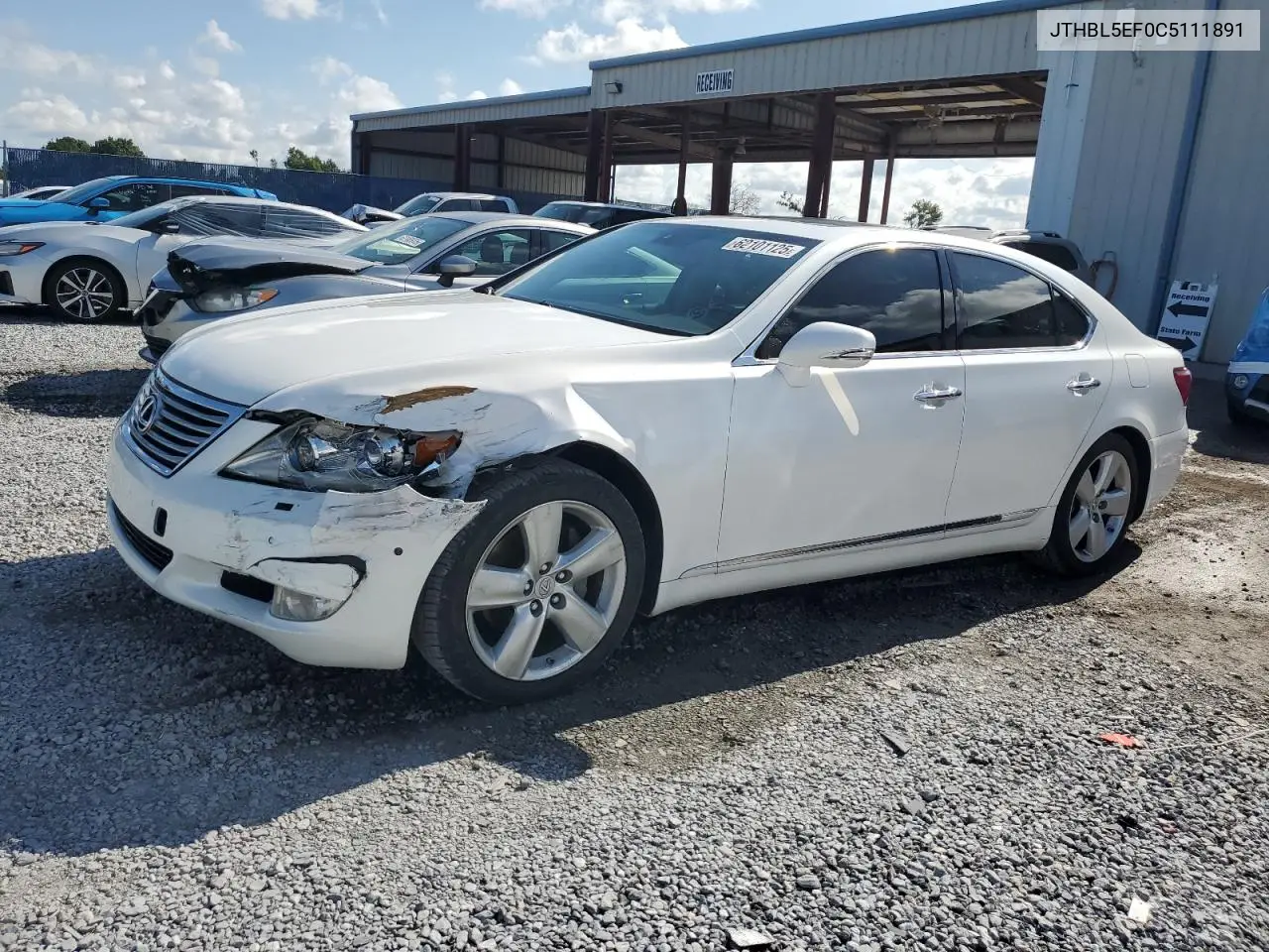 2012 Lexus Ls 460 VIN: JTHBL5EF0C5111891 Lot: 62101125