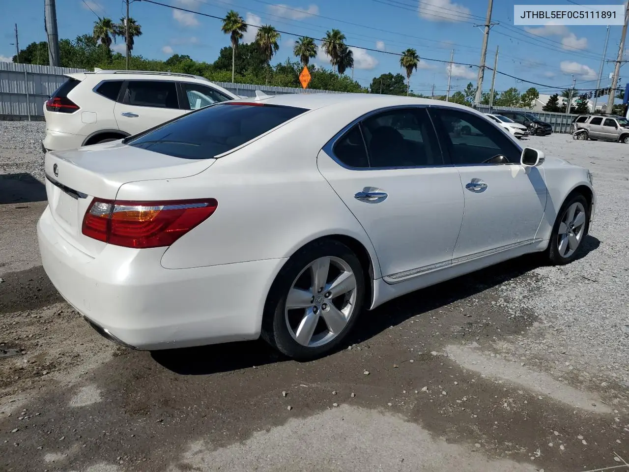 2012 Lexus Ls 460 VIN: JTHBL5EF0C5111891 Lot: 62101125