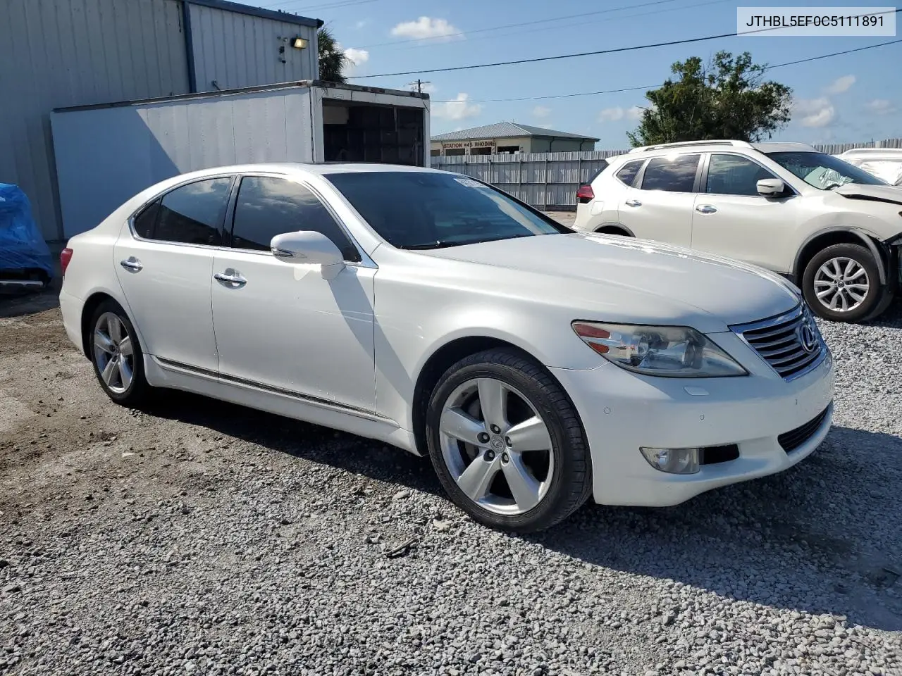 2012 Lexus Ls 460 VIN: JTHBL5EF0C5111891 Lot: 62101125