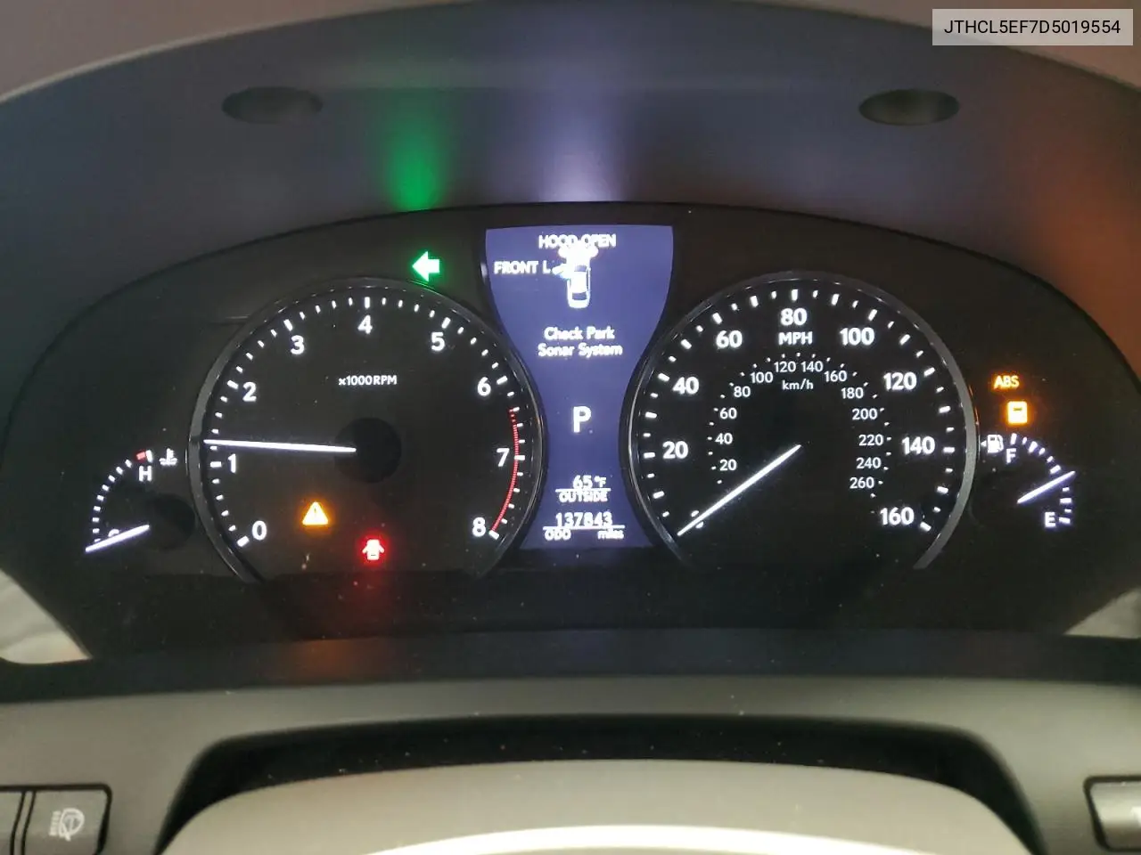 2013 Lexus Ls 460 VIN: JTHCL5EF7D5019554 Lot: 54660285