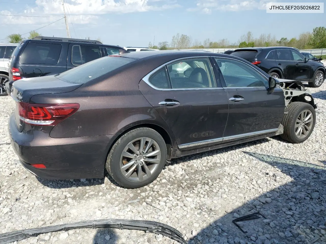 2016 Lexus Ls 460 VIN: JTHCL5EF2G5026822 Lot: 54419325
