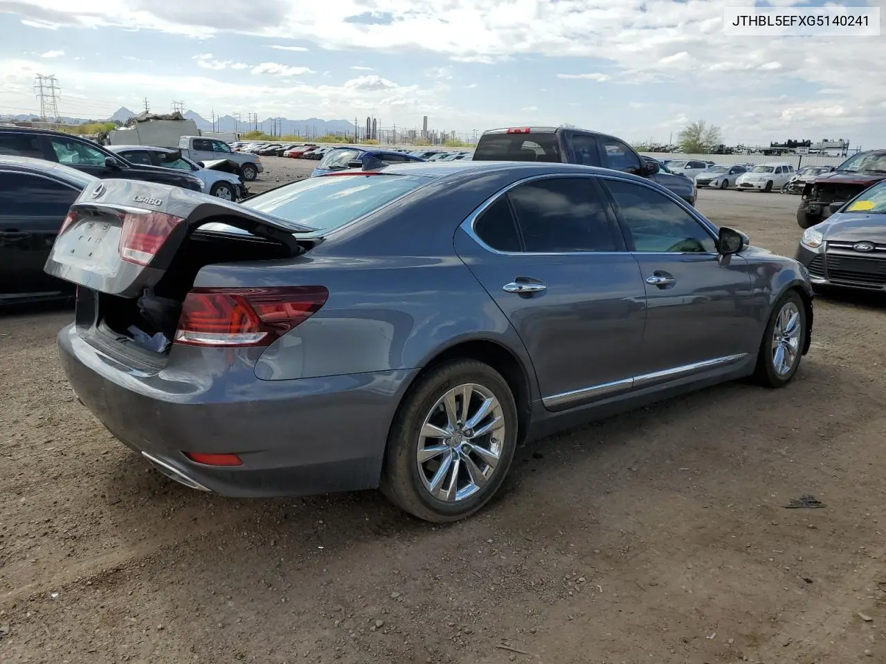 2016 Lexus Ls 460 VIN: JTHBL5EFXG5140241 Lot: 56105015