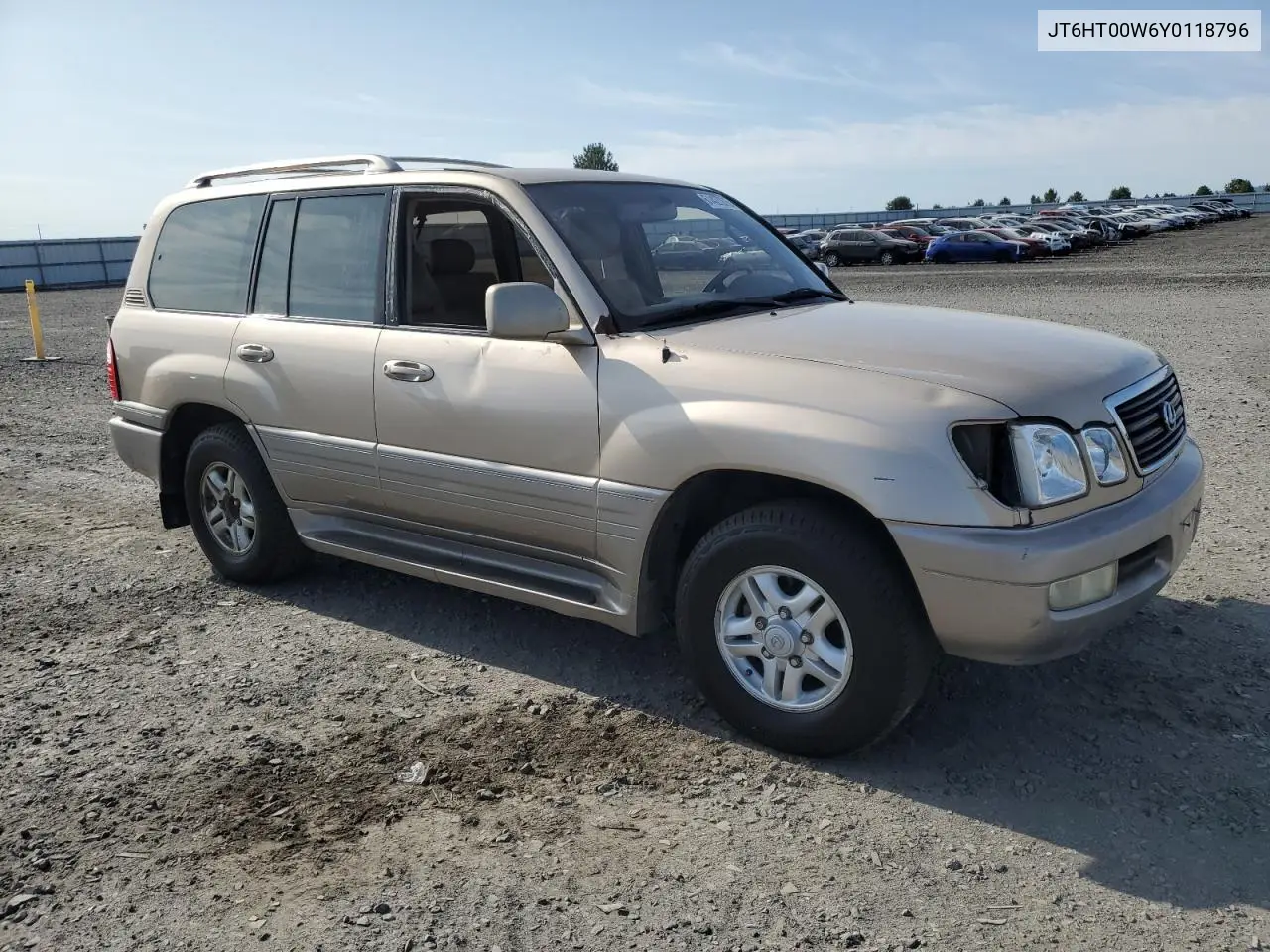 2000 Lexus Lx 470 VIN: JT6HT00W6Y0118796 Lot: 61427935