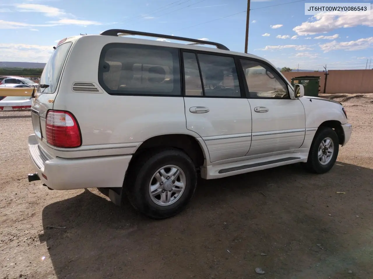 2000 Lexus Lx 470 VIN: JT6HT00W2Y0086543 Lot: 61466455