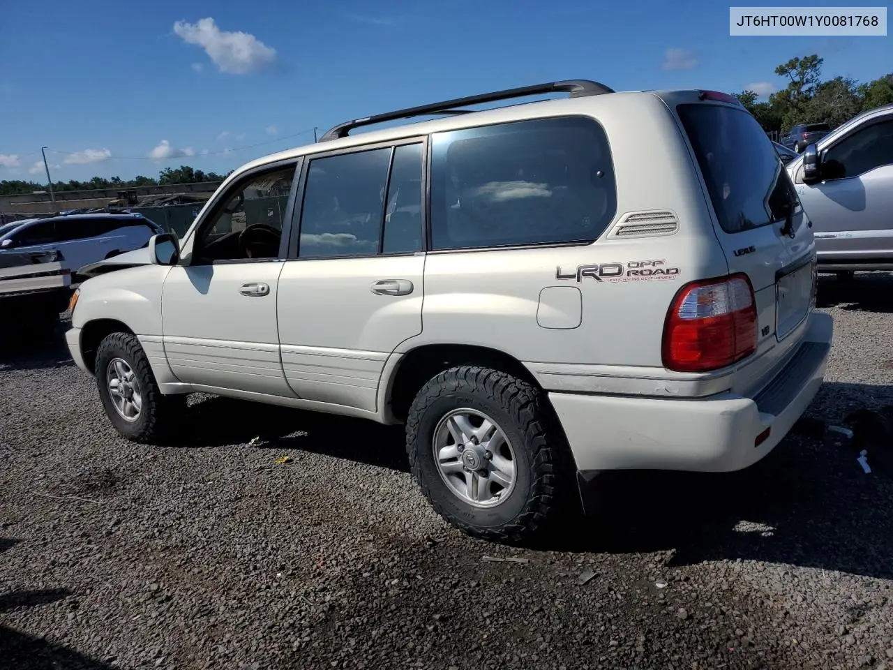2000 Lexus Lx 470 VIN: JT6HT00W1Y0081768 Lot: 61495005
