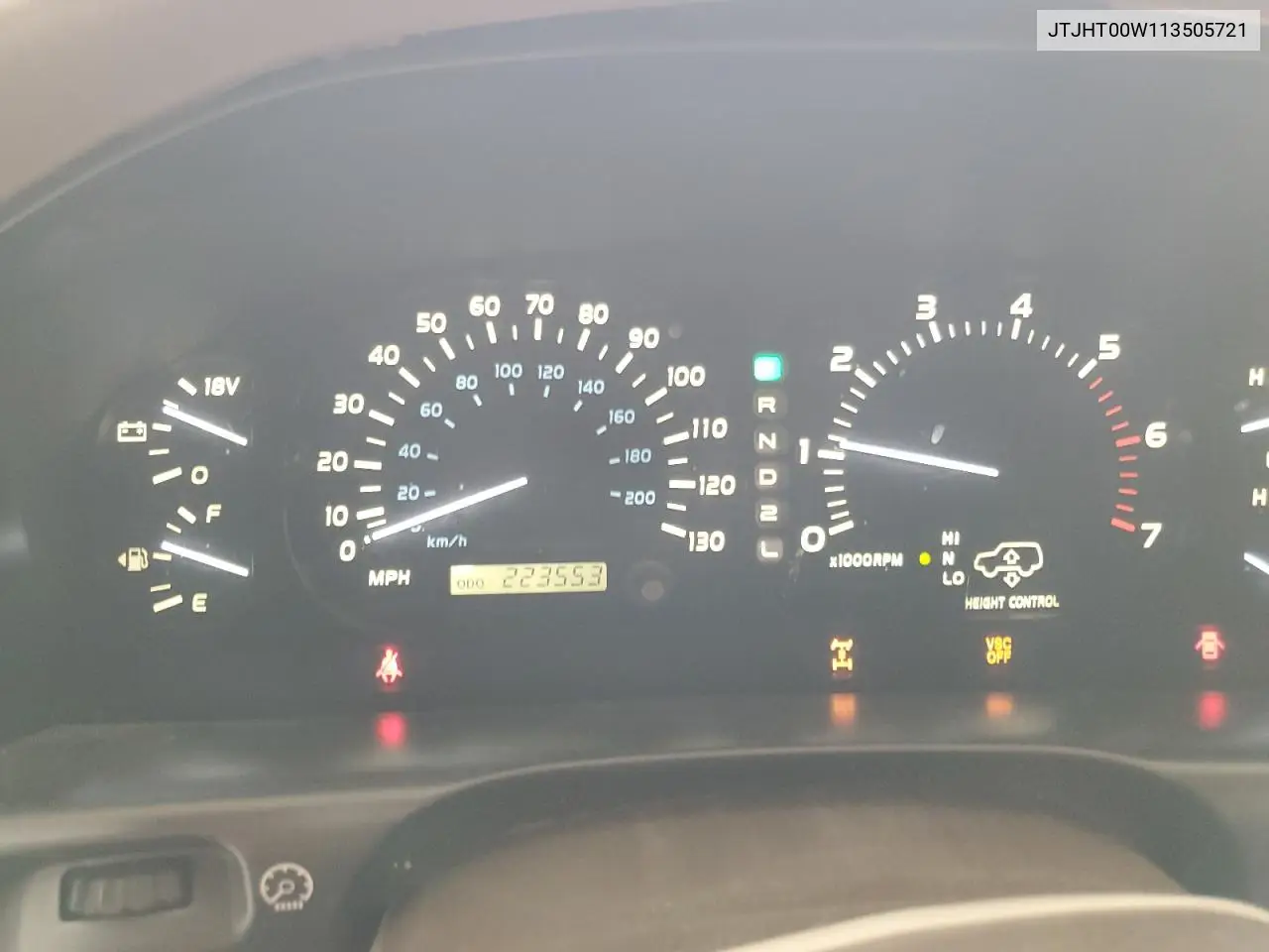 2001 Lexus Lx 470 VIN: JTJHT00W113505721 Lot: 56463665