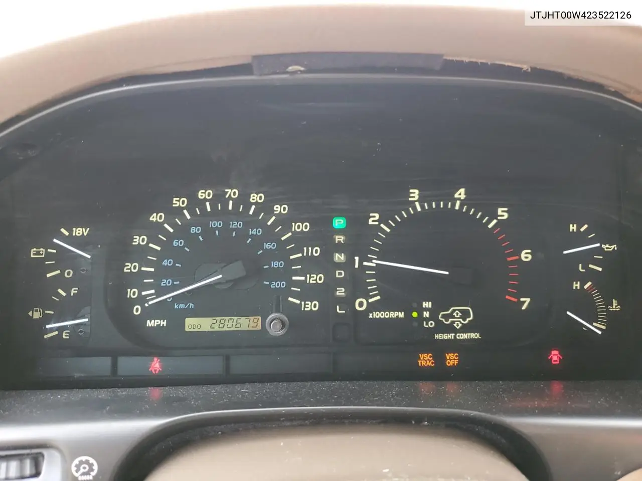 2002 Lexus Lx 470 VIN: JTJHT00W423522126 Lot: 56582855