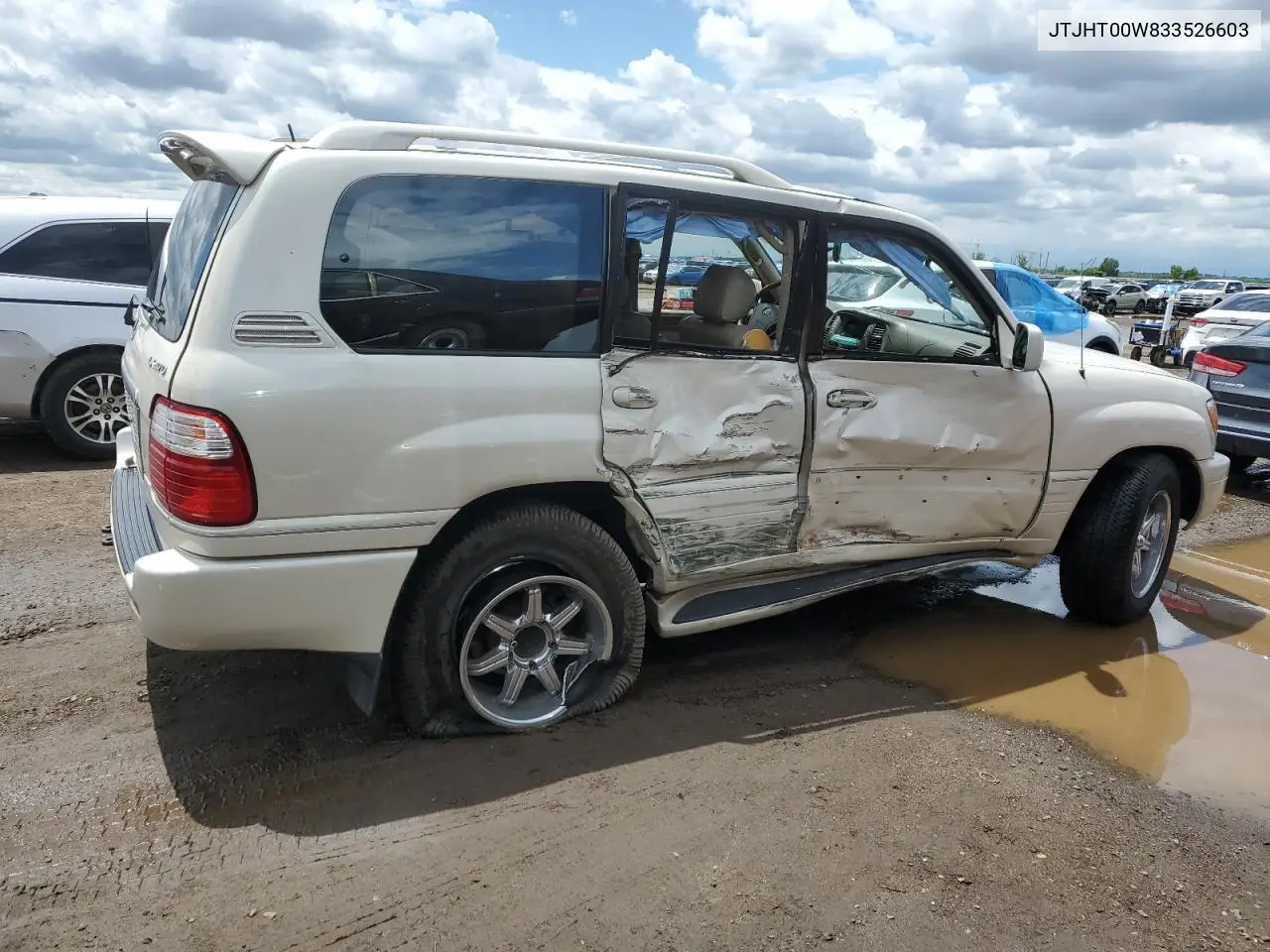 2003 Lexus Lx 470 VIN: JTJHT00W833526603 Lot: 58831325