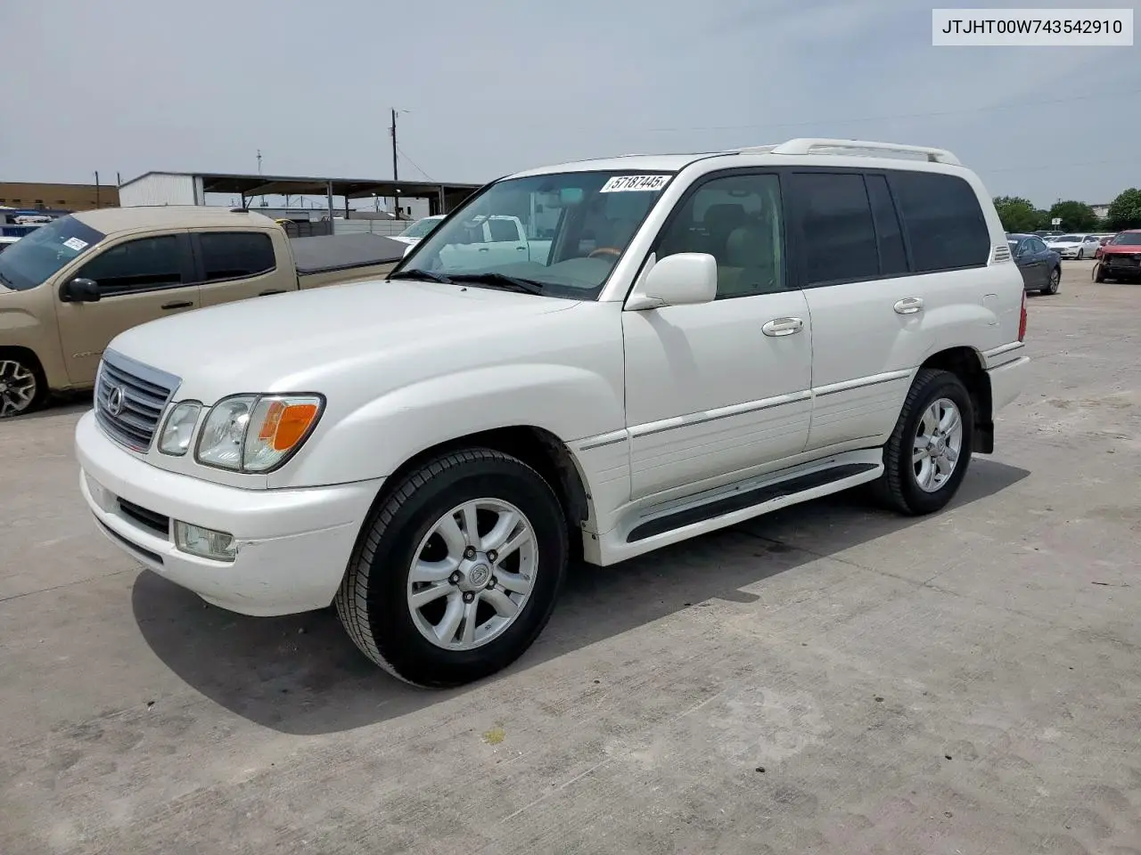 2004 Lexus Lx 470 VIN: JTJHT00W743542910 Lot: 57187445