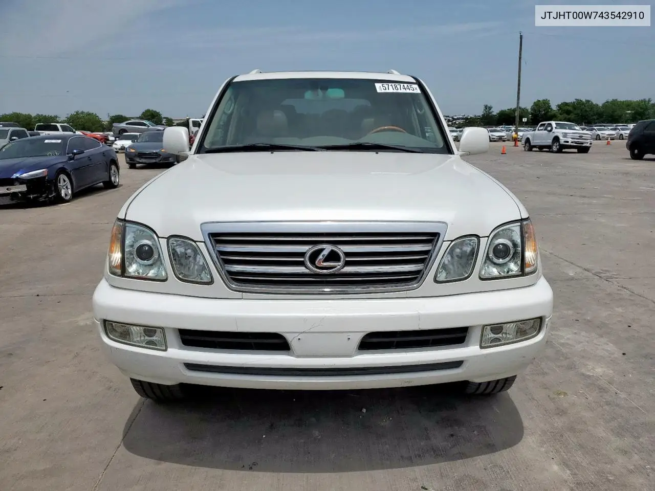 2004 Lexus Lx 470 VIN: JTJHT00W743542910 Lot: 57187445