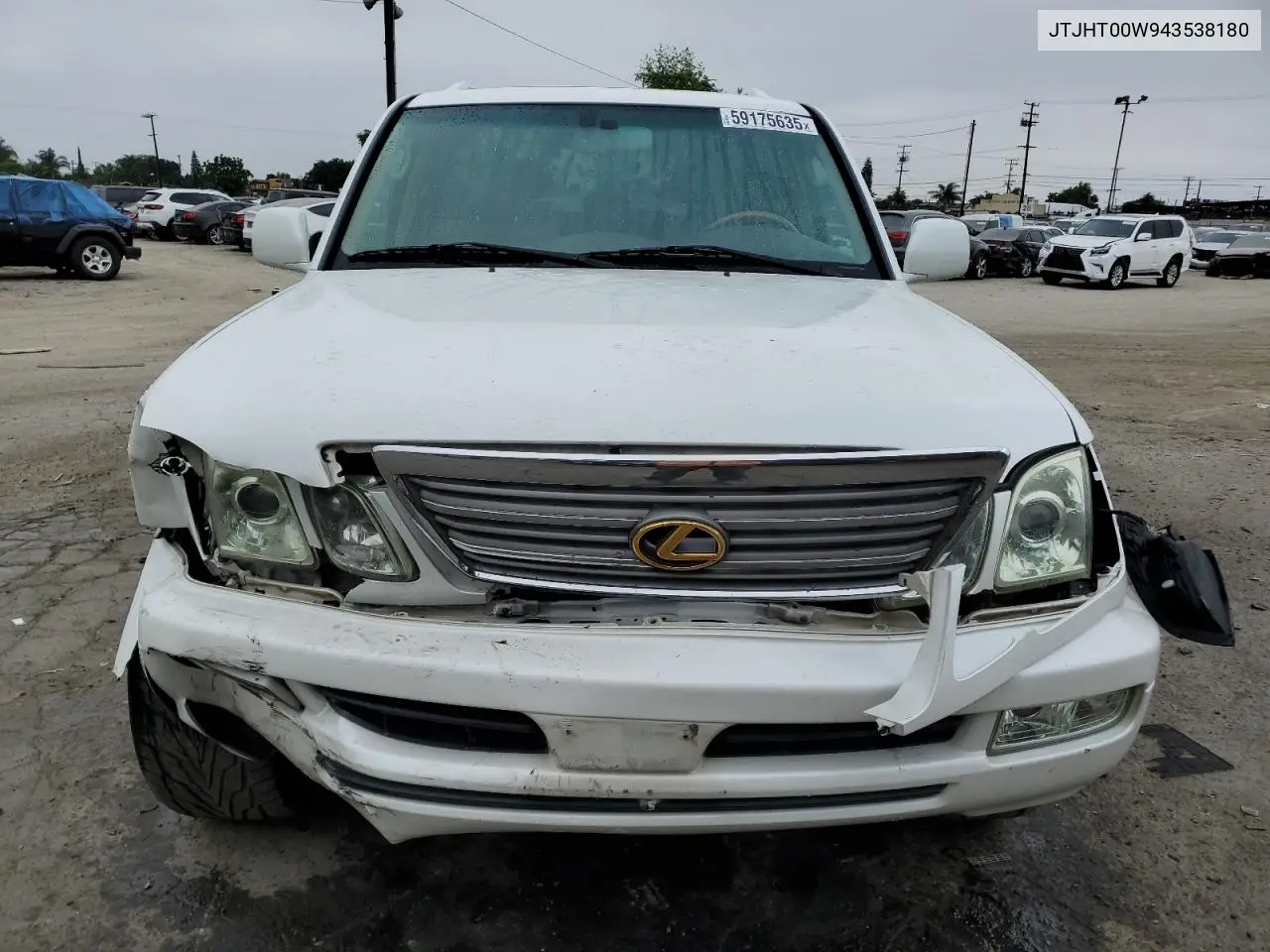 2004 Lexus Lx 470 VIN: JTJHT00W943538180 Lot: 59175635