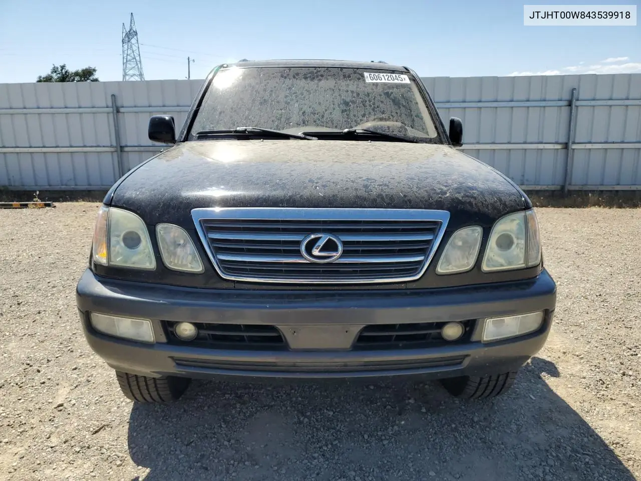 2004 Lexus Lx 470 VIN: JTJHT00W843539918 Lot: 60612045