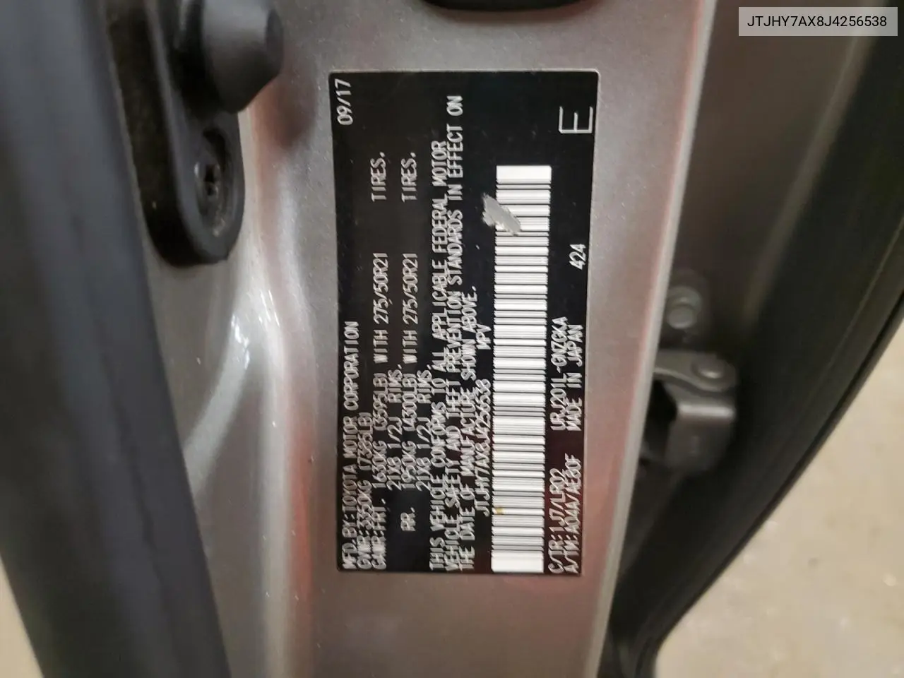 2018 Lexus Lx 570 VIN: JTJHY7AX8J4256538 Lot: 54944985