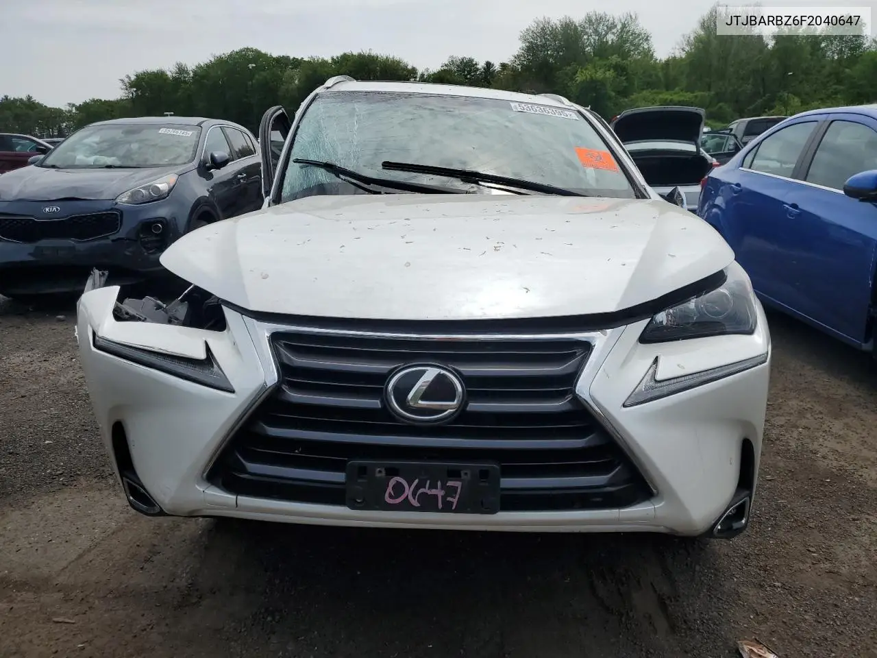2015 Lexus Nx 200T VIN: JTJBARBZ6F2040647 Lot: 53636395