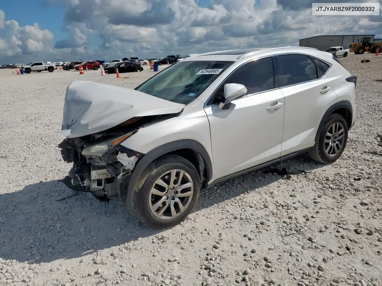 2015 Lexus Nx 200T VIN: JTJYARBZ9F2000332 Lot: 62546985