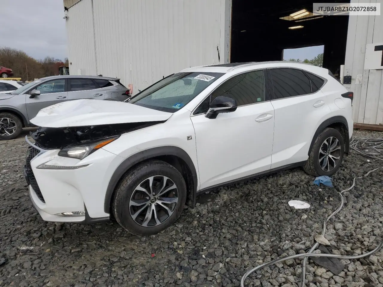 2016 Lexus Nx 200T Base VIN: JTJBARBZ1G2072858 Lot: 53085945