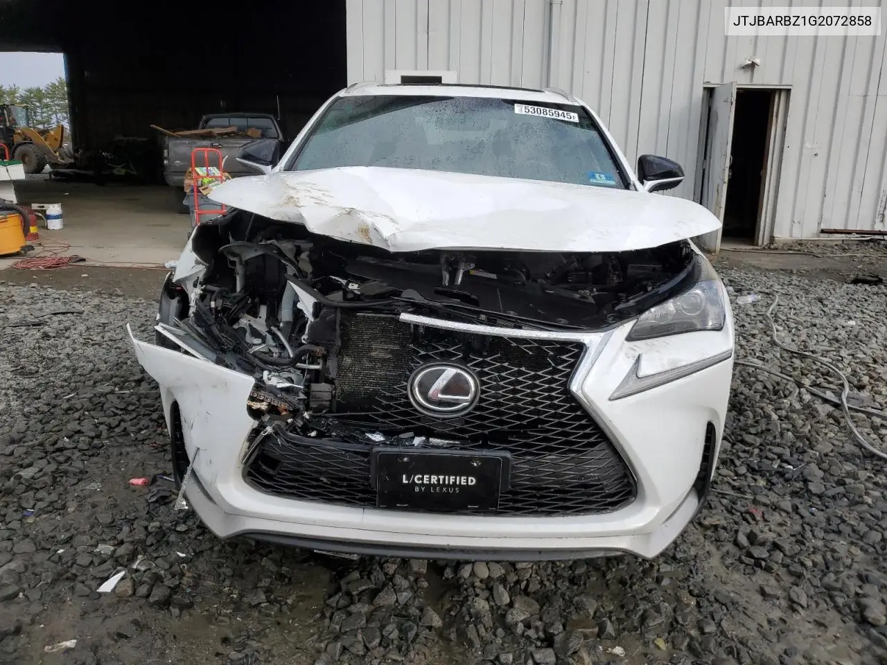 2016 Lexus Nx 200T Base VIN: JTJBARBZ1G2072858 Lot: 53085945