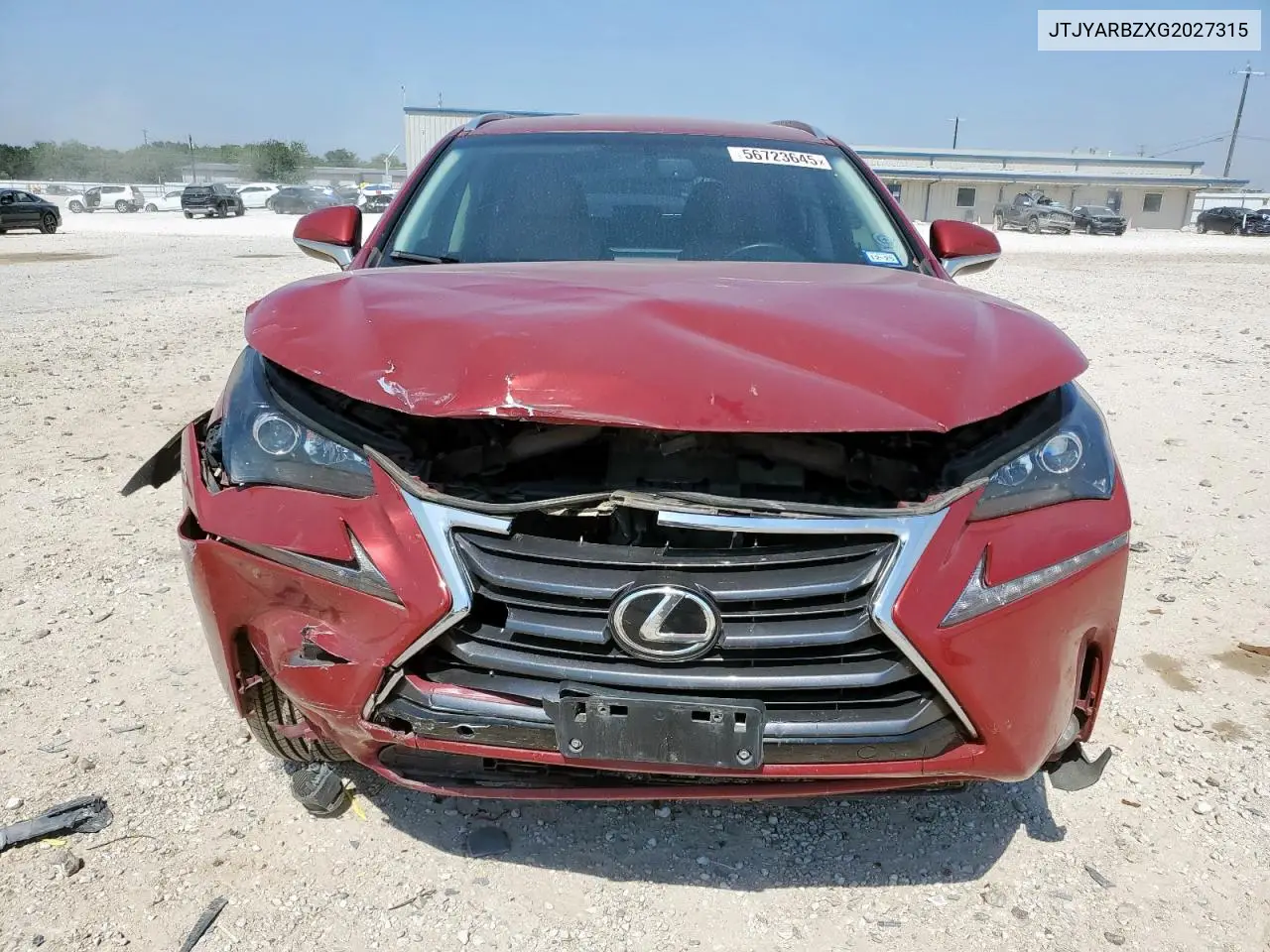 2016 Lexus Nx 200T Base VIN: JTJYARBZXG2027315 Lot: 56723645