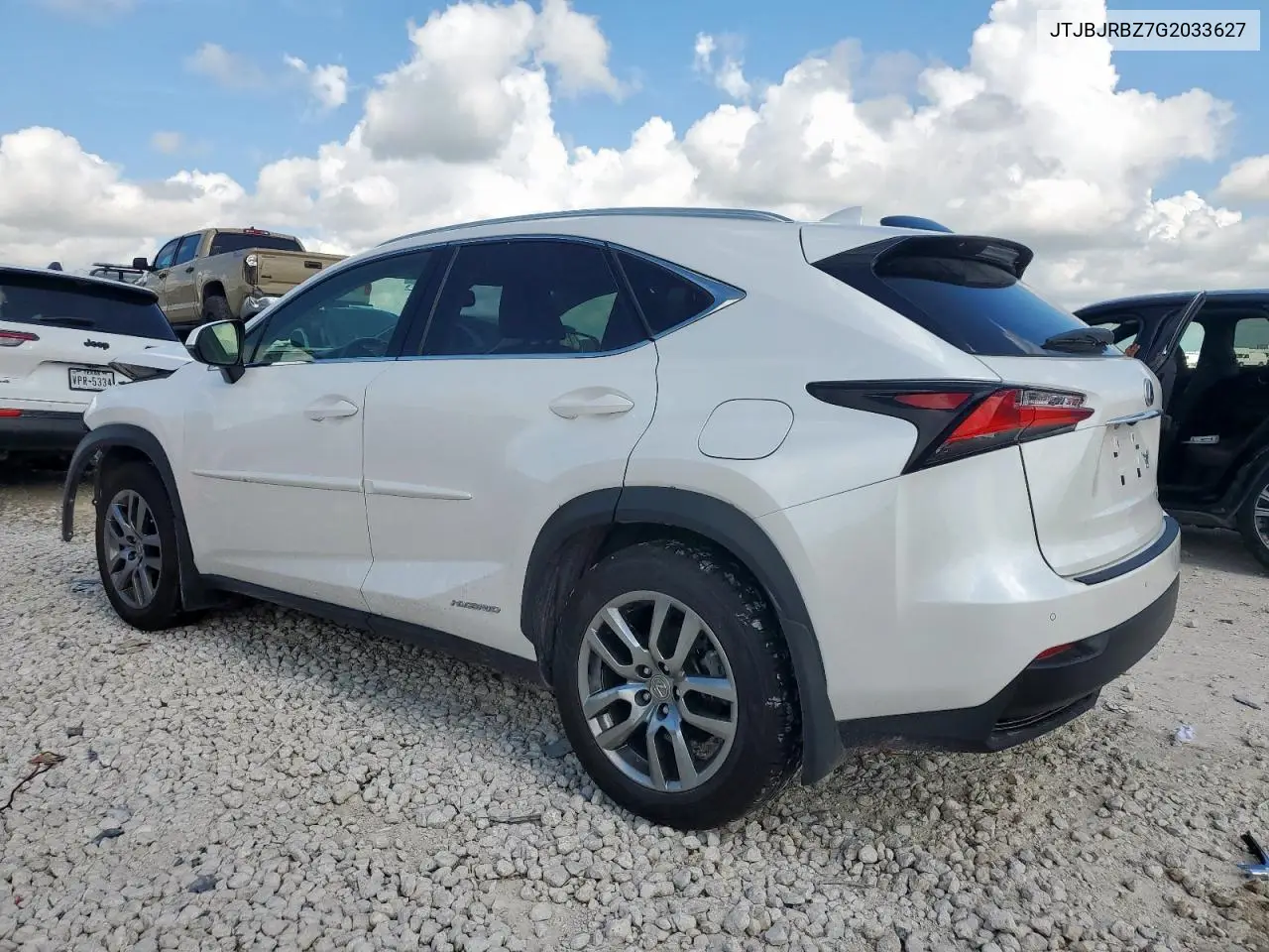 2016 Lexus Nx 300H VIN: JTJBJRBZ7G2033627 Lot: 62543645