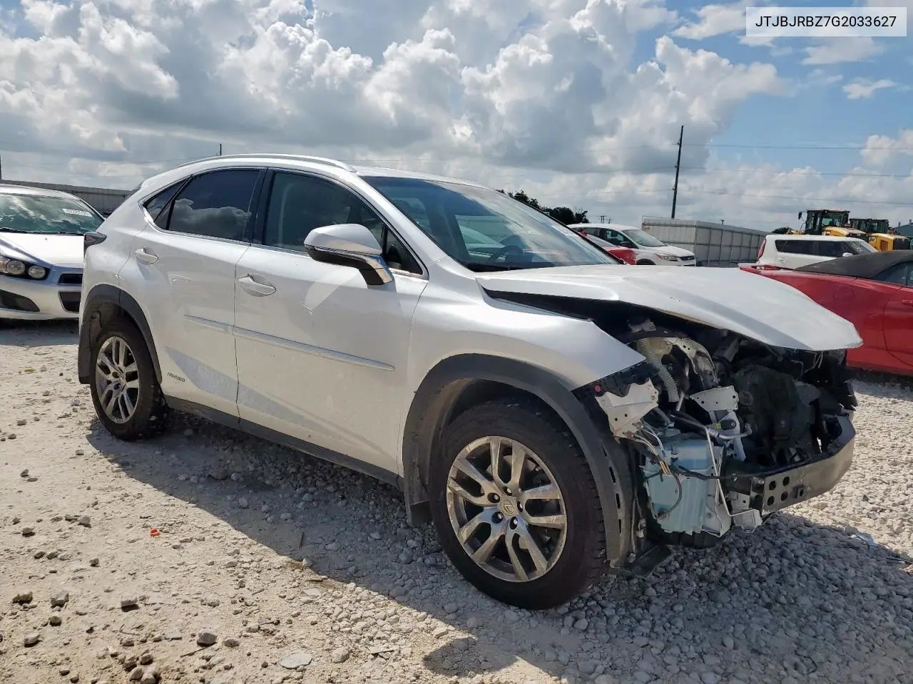 2016 Lexus Nx 300H VIN: JTJBJRBZ7G2033627 Lot: 62543645