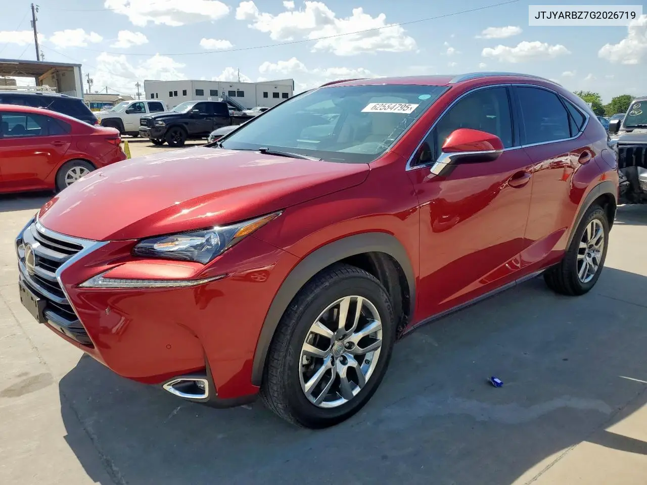 2016 Lexus Nx 200T Base VIN: JTJYARBZ7G2026719 Lot: 62584795
