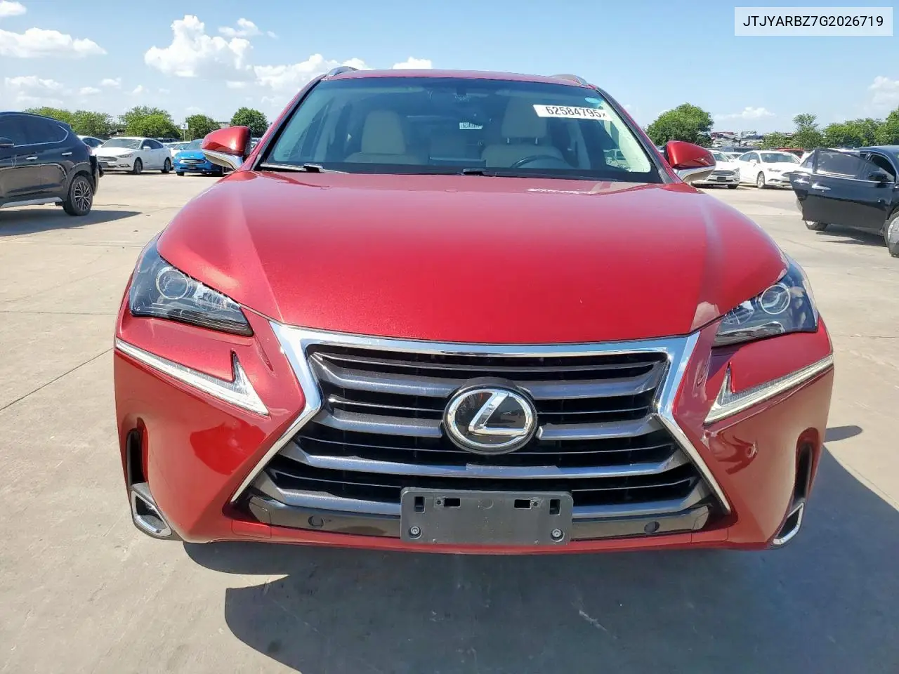 2016 Lexus Nx 200T Base VIN: JTJYARBZ7G2026719 Lot: 62584795