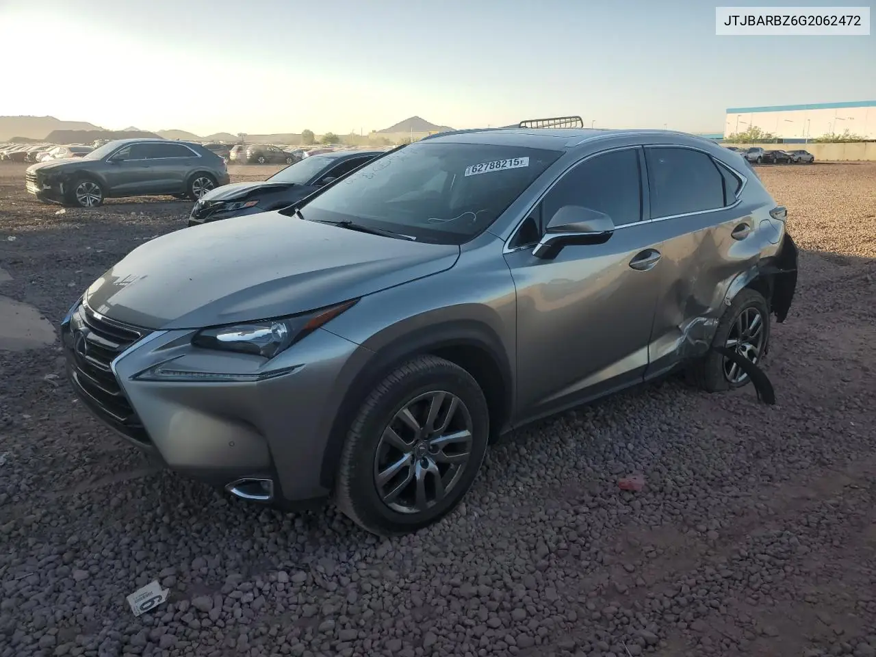 2016 Lexus Nx 200T Base VIN: JTJBARBZ6G2062472 Lot: 62788215