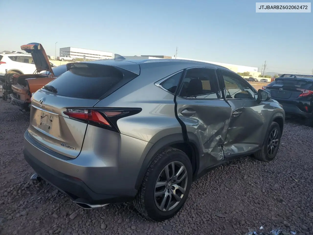 2016 Lexus Nx 200T Base VIN: JTJBARBZ6G2062472 Lot: 62788215