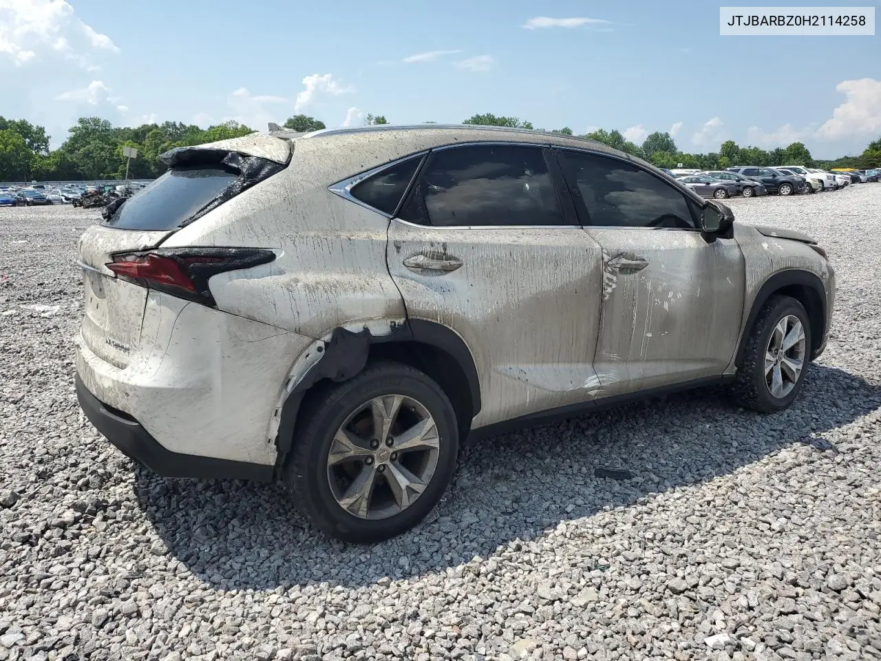 2017 Lexus Nx 200T Base VIN: JTJBARBZ0H2114258 Lot: 60639435