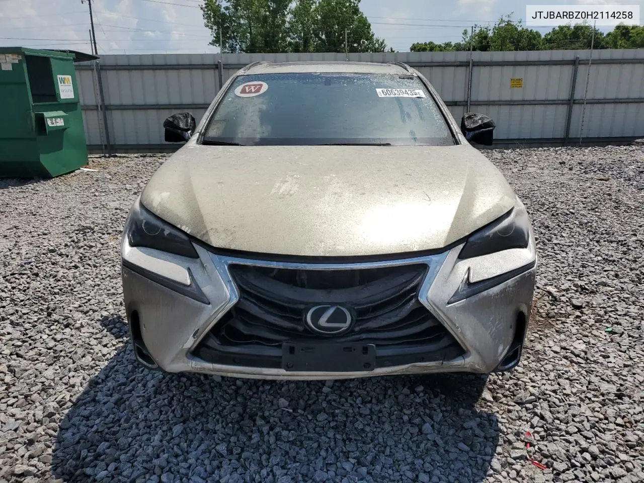 2017 Lexus Nx 200T Base VIN: JTJBARBZ0H2114258 Lot: 60639435