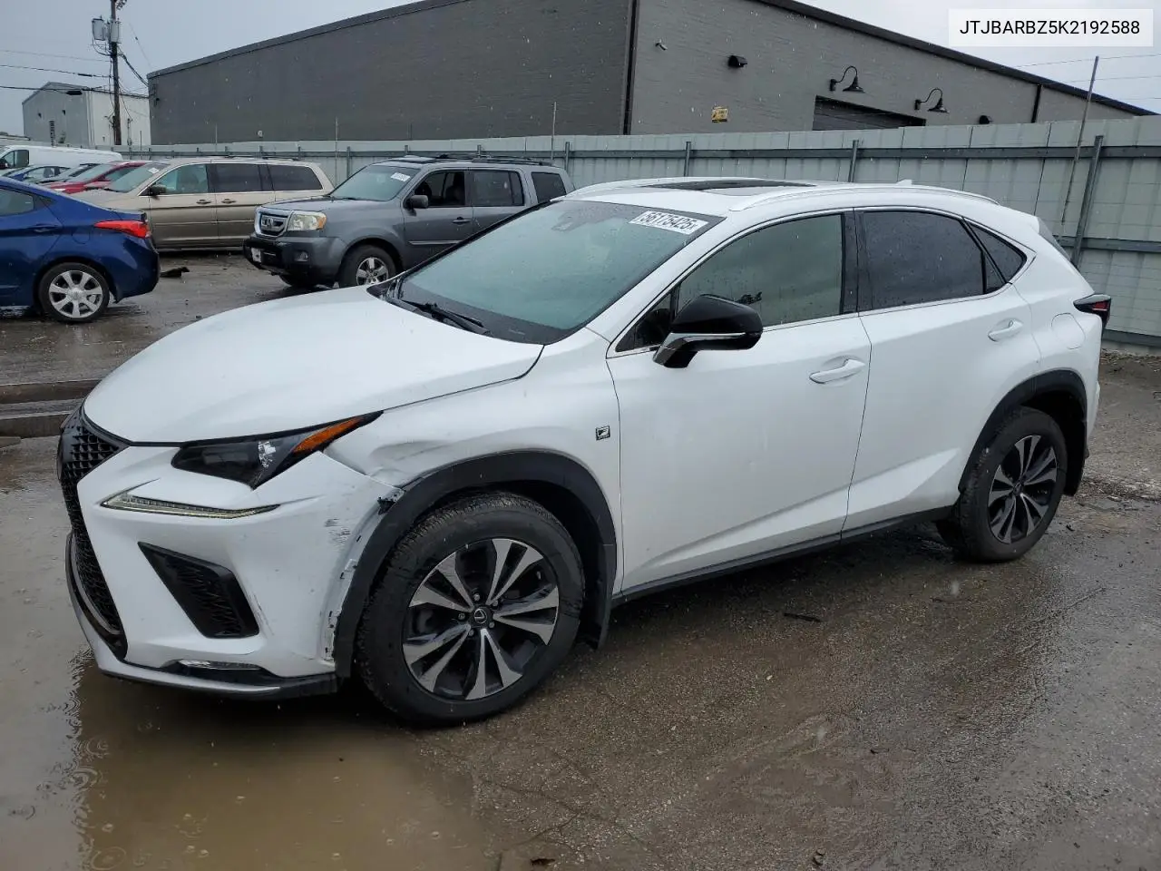 2019 Lexus Nx 300 Base VIN: JTJBARBZ5K2192588 Lot: 56175425