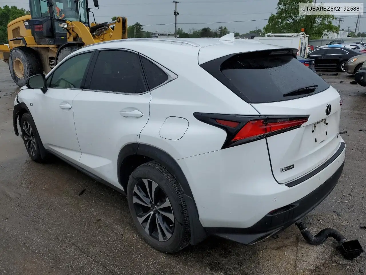 2019 Lexus Nx 300 Base VIN: JTJBARBZ5K2192588 Lot: 56175425