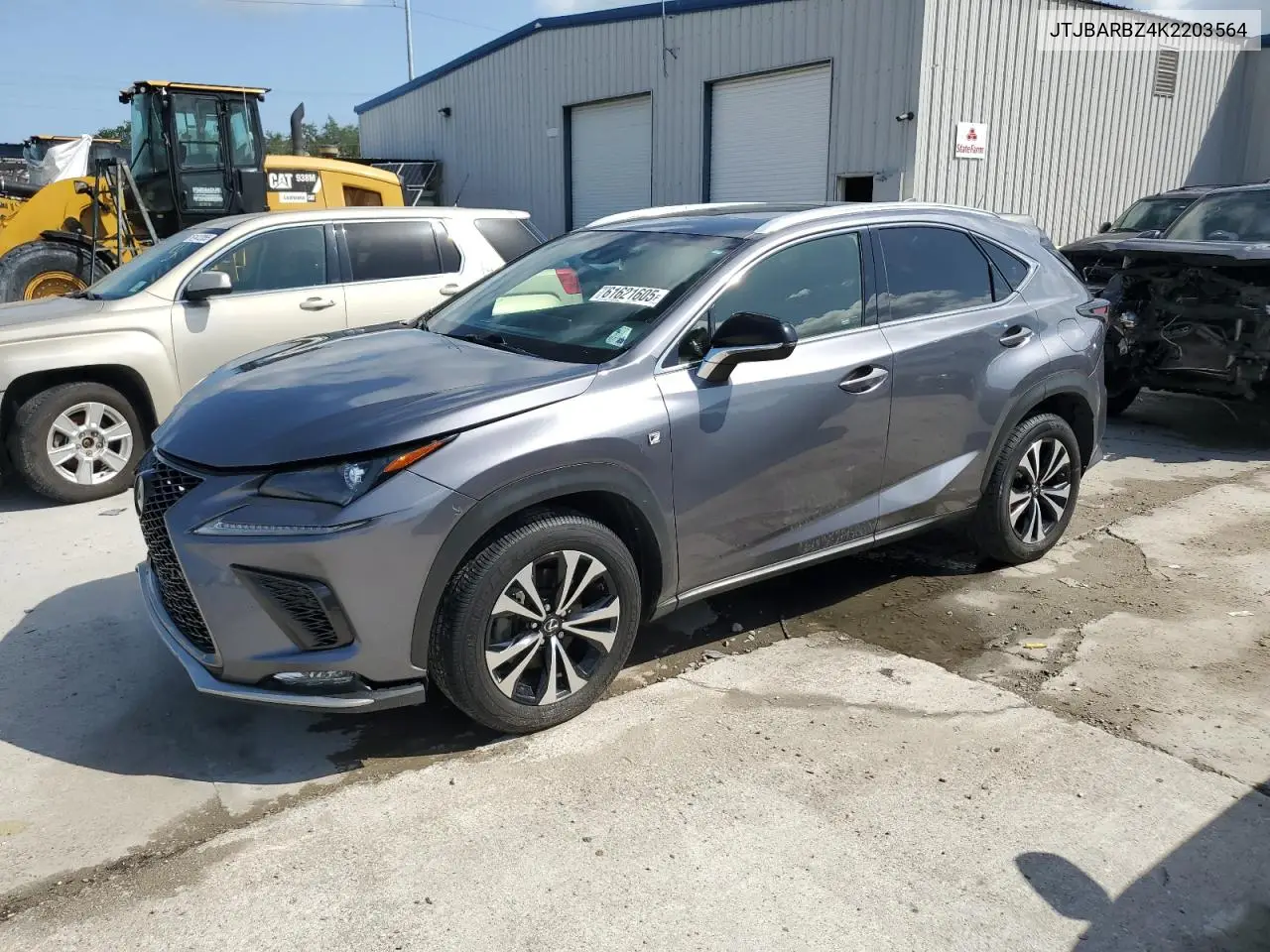 2019 Lexus Nx 300 Base VIN: JTJBARBZ4K2203564 Lot: 61621605