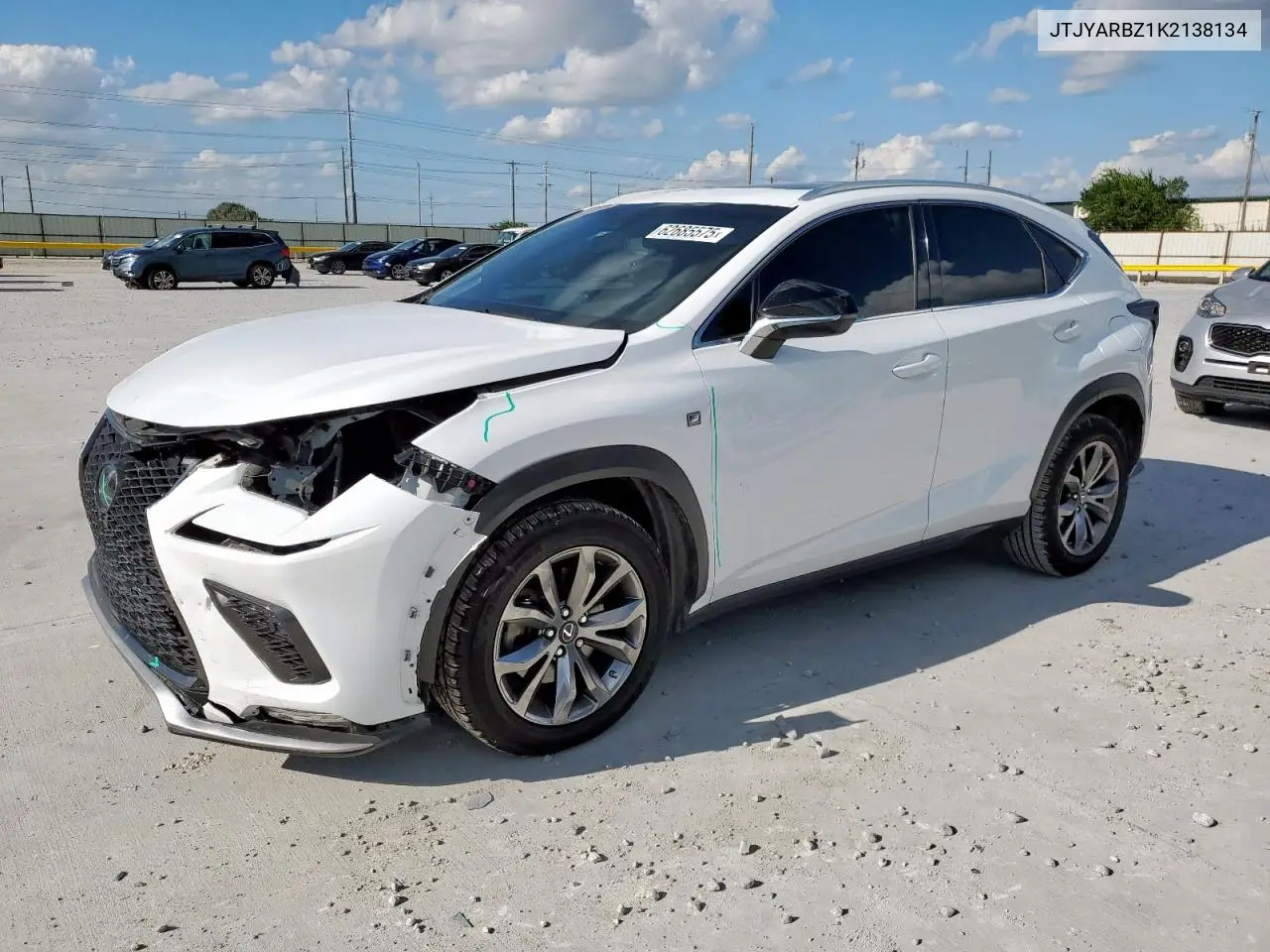 2019 Lexus Nx 300 Base VIN: JTJYARBZ1K2138134 Lot: 62685575