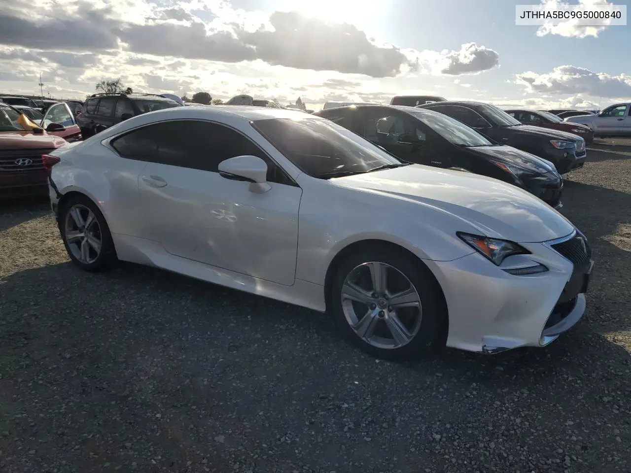 2016 Lexus Rc 200T VIN: JTHHA5BC9G5000840 Lot: 45600485