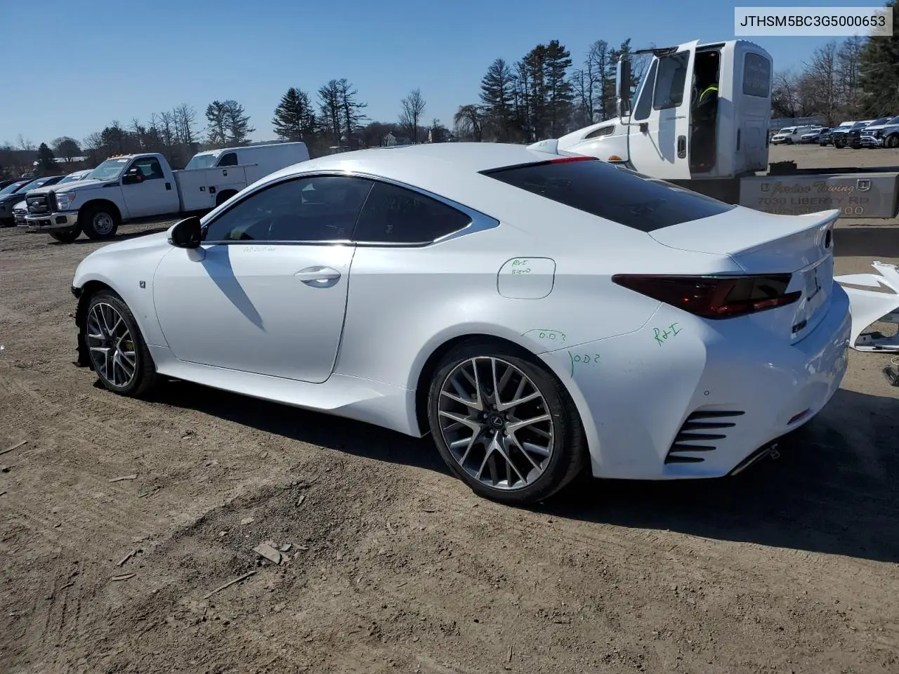 2016 Lexus Rc 300 VIN: JTHSM5BC3G5000653 Lot: 47374555
