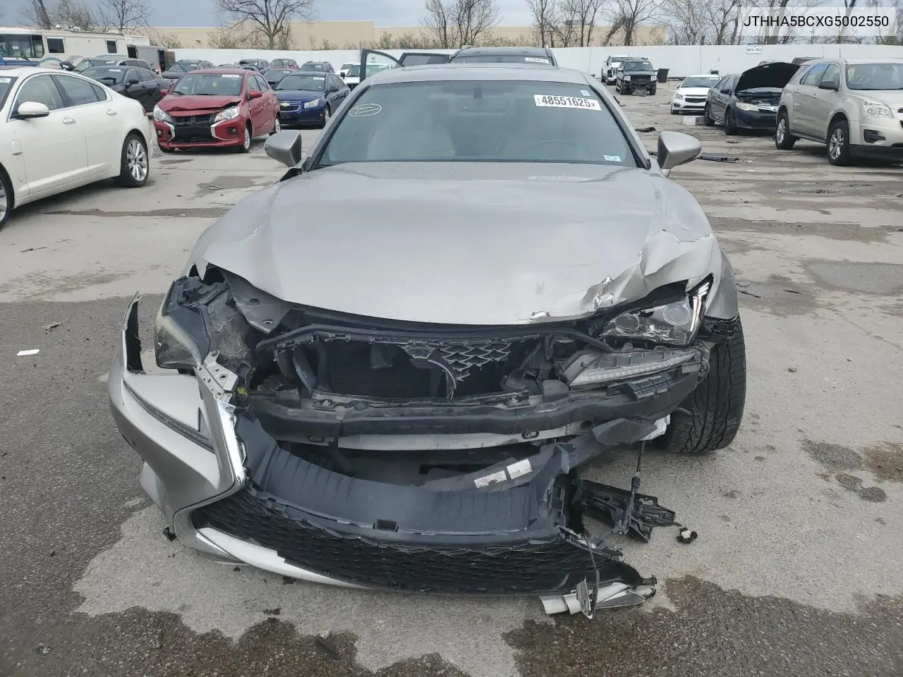 2016 Lexus Rc 200T VIN: JTHHA5BCXG5002550 Lot: 48551625