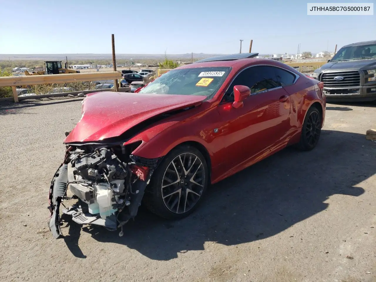 2016 Lexus Rc 200T VIN: JTHHA5BC7G5000187 Lot: 50329535