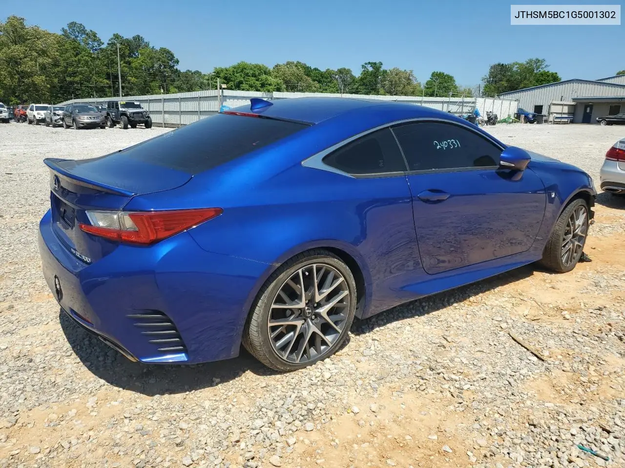 2016 Lexus Rc 300 VIN: JTHSM5BC1G5001302 Lot: 53040725