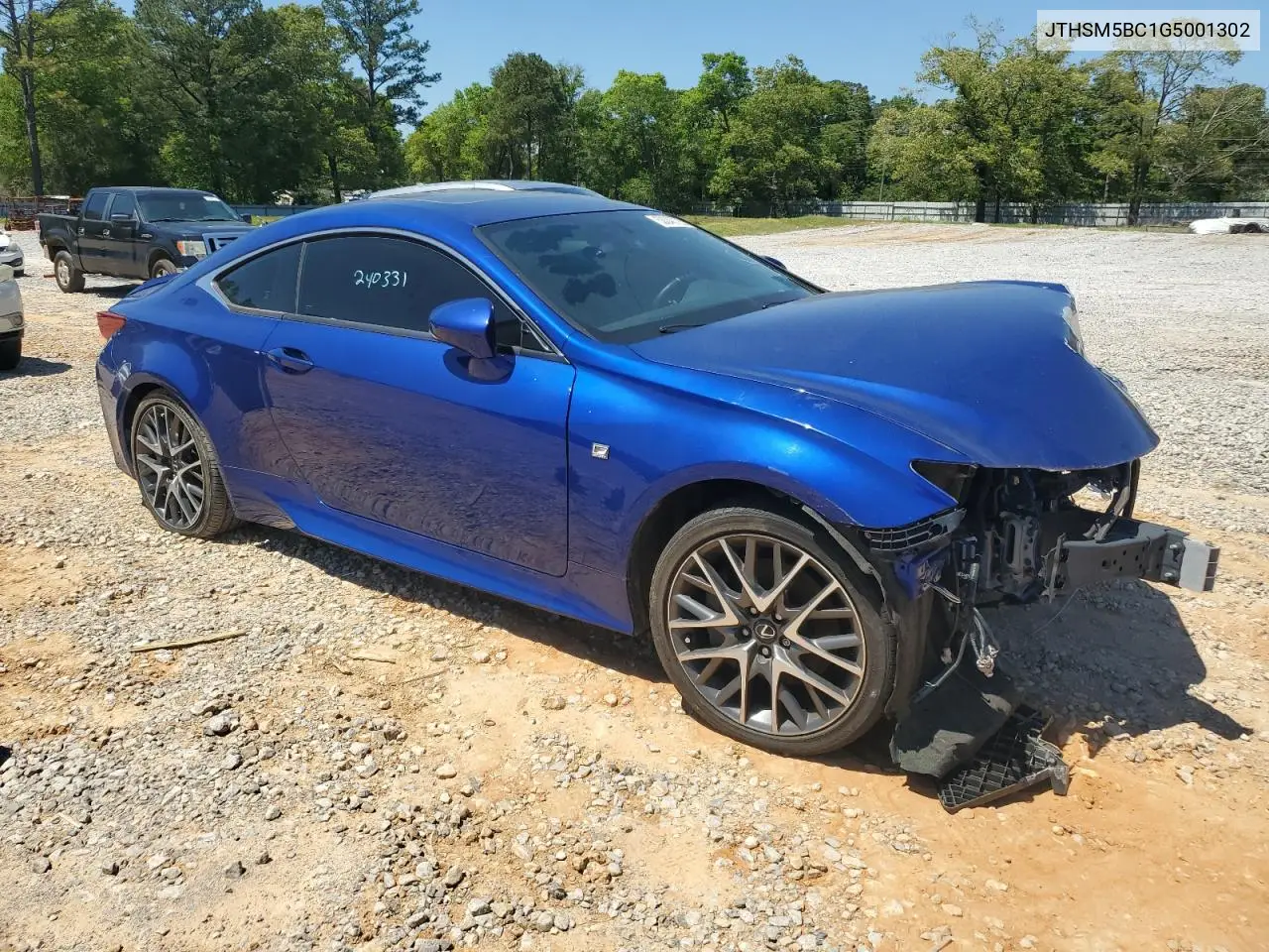 2016 Lexus Rc 300 VIN: JTHSM5BC1G5001302 Lot: 53040725