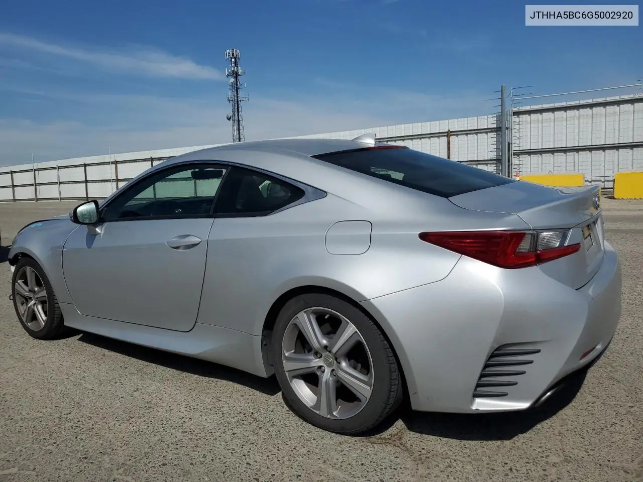 2016 Lexus Rc 200T VIN: JTHHA5BC6G5002920 Lot: 53126475